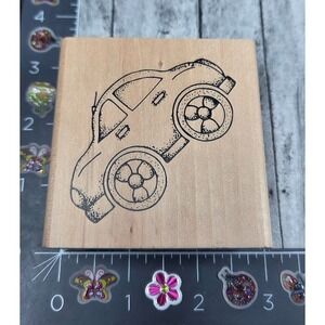 Car Vehicle Detailed 4 Door Rubber Stamp Wood #D7